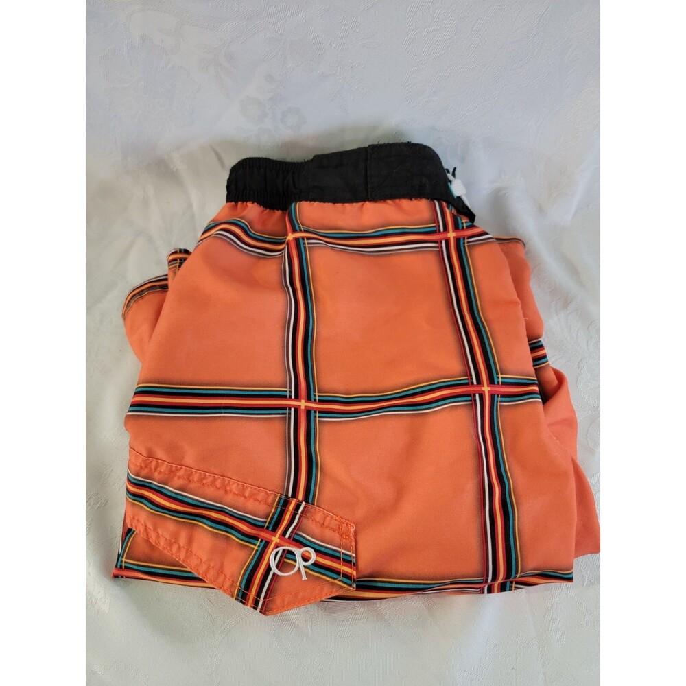 OP Boys Orange Plaid XL/XG (14-16) Swim Trunks